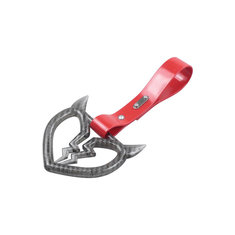 Brand New Devil Demon Broken Heart Carbon Fiber JDM TSURIKAWA Ring Subway Train Bus Handle Strap Charm Drift