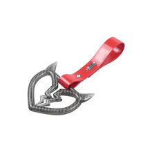 Load image into Gallery viewer, Brand New Devil Demon Broken Heart Carbon Fiber JDM TSURIKAWA Ring Subway Train Bus Handle Strap Charm Drift