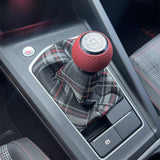Brand New Universal Recaro Pattern Style Black Stitch Fabric Gear Manual Shifter Shift Knob Boot