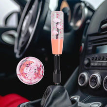 Load image into Gallery viewer, Brand New JDM Glitter Pink Rose Flowers Manuel Gear Stick Shift Knob M8 M10 M12 &amp; Black Shifter Extender Extension