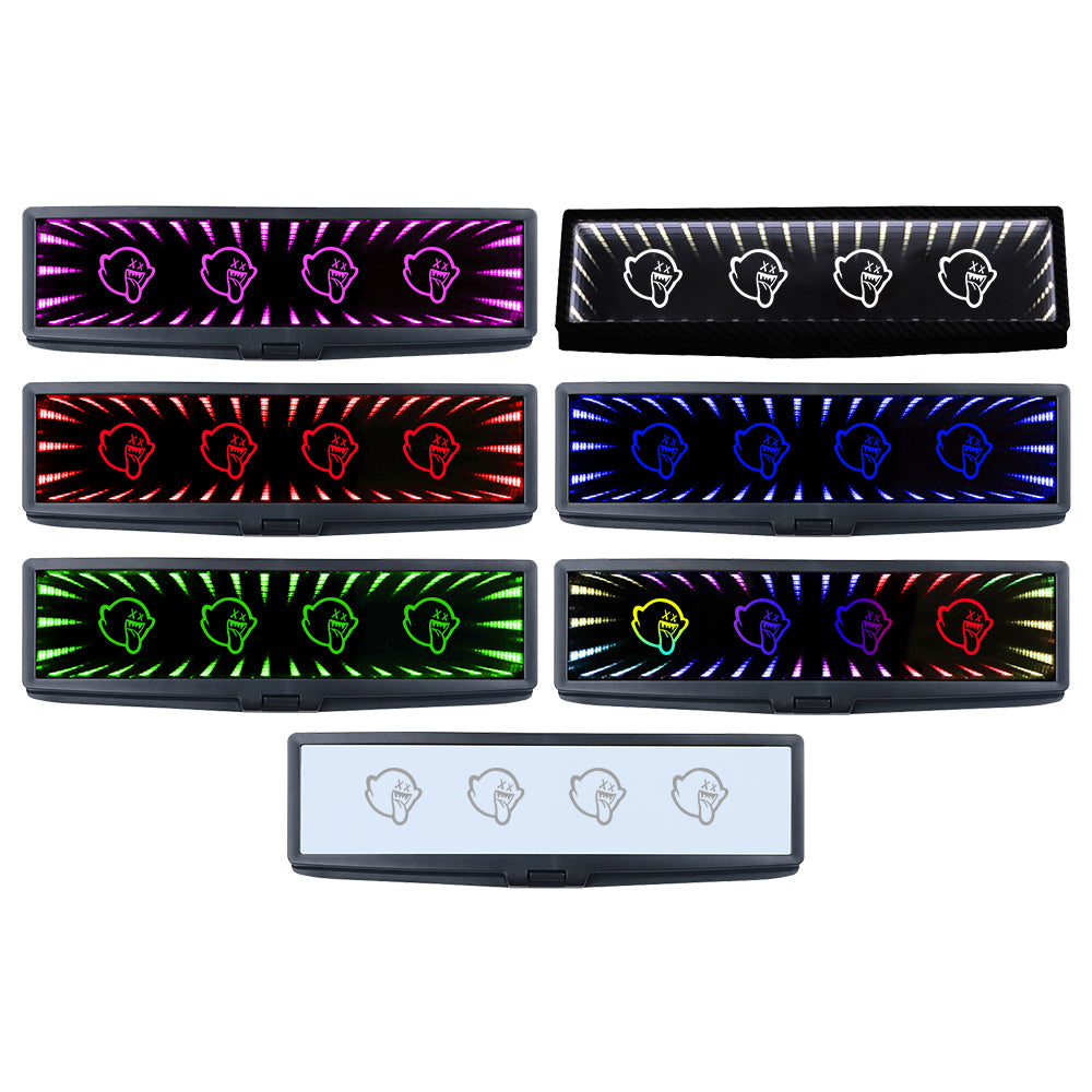 BRAND NEW UNIVERSAL JDM KING BOO MULTI-COLOR GALAXY MIRROR LED LIGHT CLIP-ON REAR VIEW WINK REARVIEW