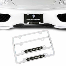 Load image into Gallery viewer, Brand New Universal 2PCS Chevrolet Silver Metal License Plate Frame