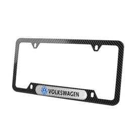 Brand New Universal 1PCS Volkswagen Carbon Fiber Look Metal License Plate Frame