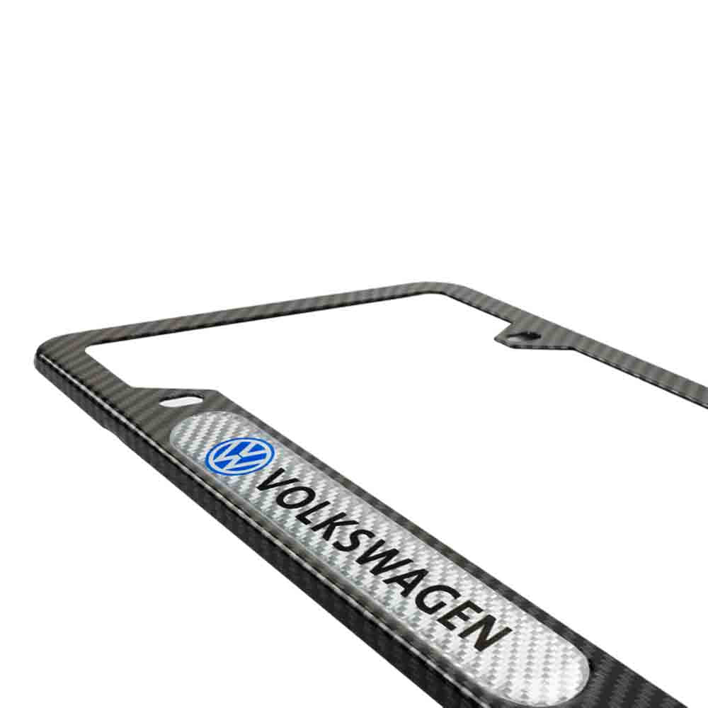 Brand New Universal 1PCS Volkswagen Carbon Fiber Look Metal License Plate Frame