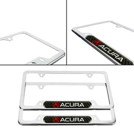Brand New Universal 2PCS ACURA Chrome Metal License Plate Frame