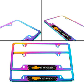Brand New Universal 2PCS Chevrolet Neo Chrome Metal License Plate Frame