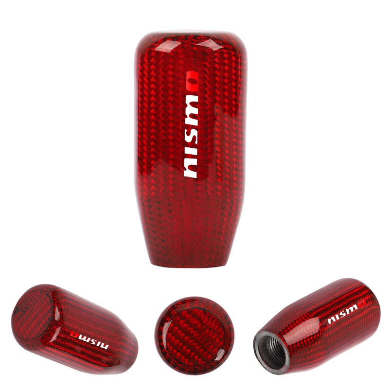 Brand New Universal V5 Nismo Red Real Carbon Fiber Car Gear Stick Shift Knob For MT Manual M12 M10 M8