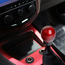 Load image into Gallery viewer, Brand New Universal Real Carbon Fiber Red Round Ball Manual Car Racing Gear Shift Knob Shifter M12 M10 M8