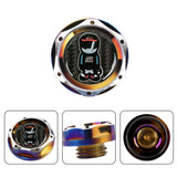 Brand New Jdm Mugen Racer Burnt Blue Engine Oil Cap With Real Carbon Fiber Mugen Racer Sticker Emblem For Honda / Acura