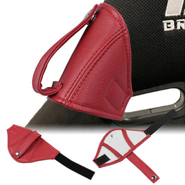 Brand New Universal JDM PVC Leather Red W/Red Stitching RECARO/BRIDE Bucket Seat Belt Guide Holder Protector