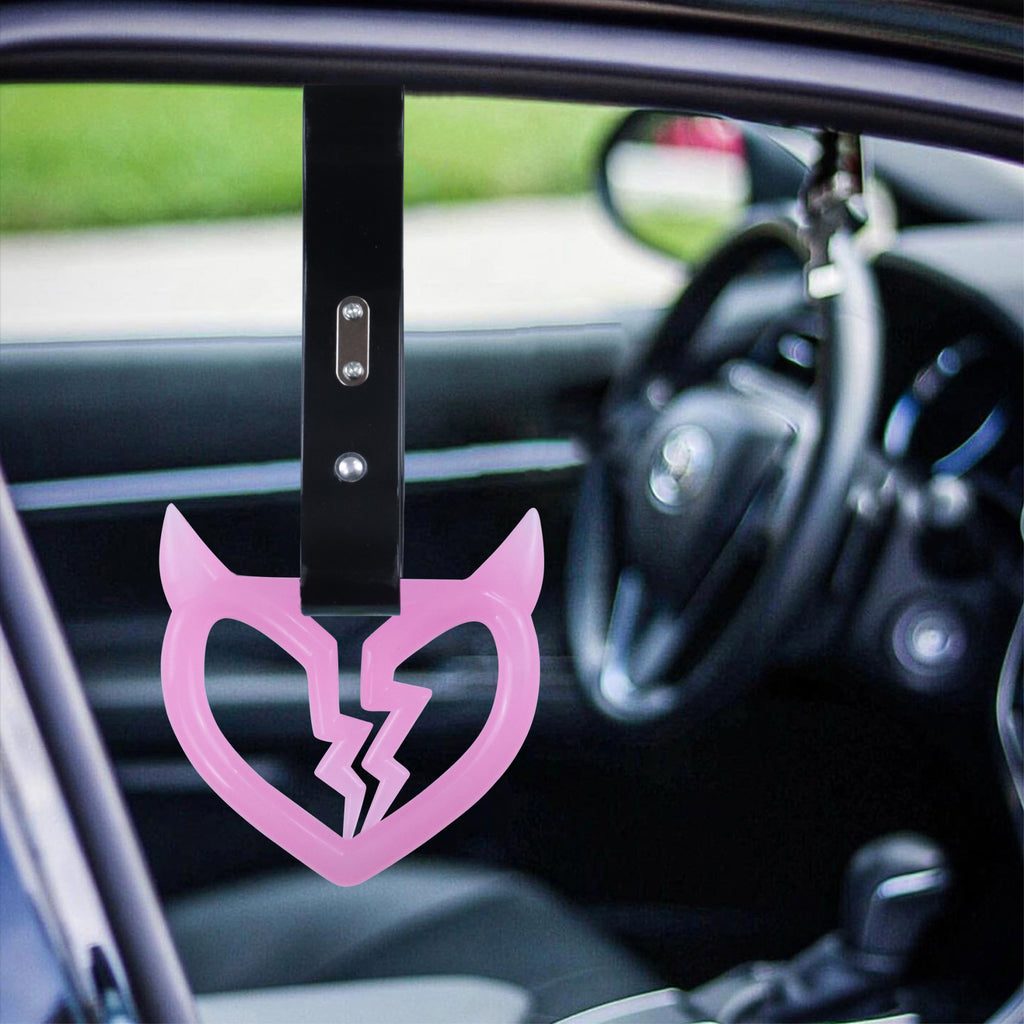 Brand New Devil Demon Broken Heart Pink Glow In The Dark Green JDM TSURIKAWA Ring Subway Train Bus Handle Strap Charm Drift