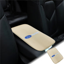 Load image into Gallery viewer, BRAND NEW UNIVERSAL FORD RACING BEIGE Car Center Console Armrest Cushion Mat Pad Cover Embroidery