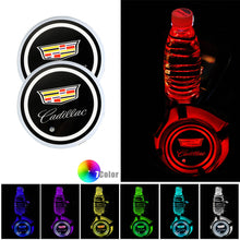 Load image into Gallery viewer, BRAND NEW UNIVERSAL V2 2PCS CADILLAC Switchable Seven Colorful LED Car Cup Holder Mat Coaster Pad