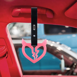 Brand New Devil Demon Broken Heart Glow In The Dark Red JDM TSURIKAWA Ring Subway Train Bus Handle Strap Charm Drift