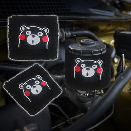 Brand New 2PCS Racing Black Kumamon Car Reservoir Tank Oil Cover Sock Racing Tank Sock