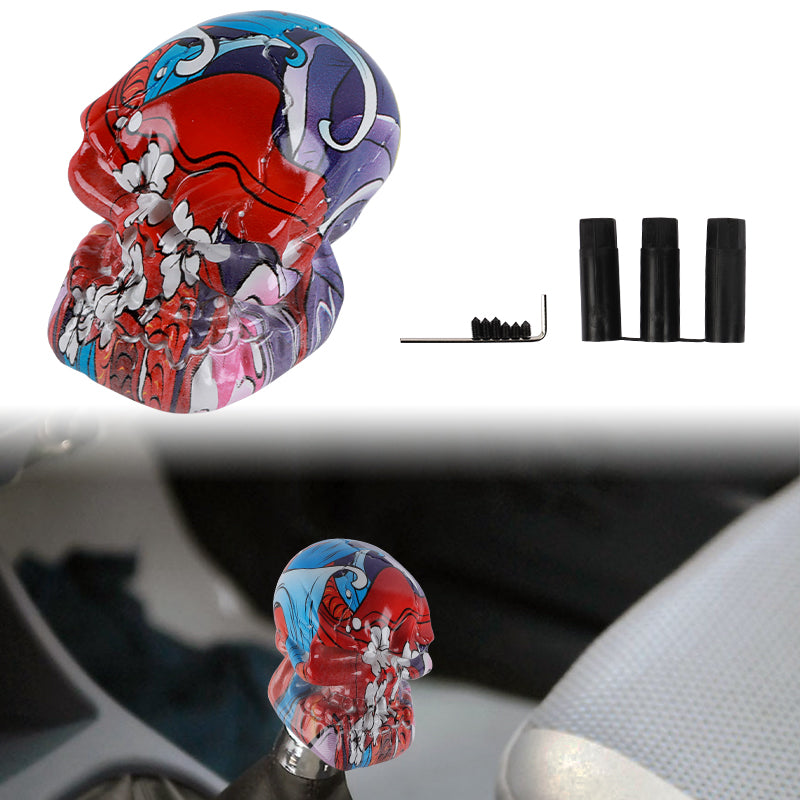 Brand New Universal V2 Skull Head Style Design Car Manual Stick Shifter Gear Shift Knob M8 M10 M12