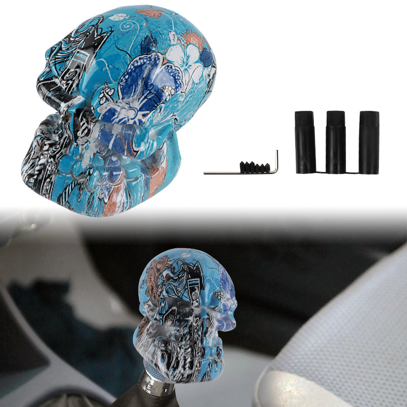 Brand New Universal V3 Skull Head Style Design Car Manual Stick Shifter Gear Shift Knob M8 M10 M12
