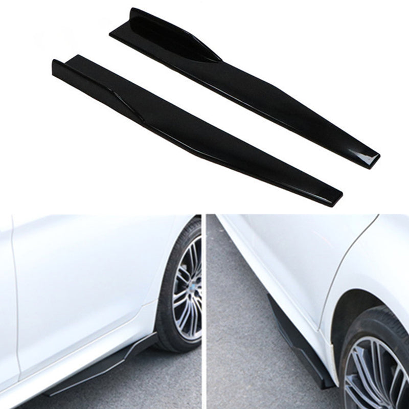 Brand New 2PCS Universal ABS Glossy Black Side Skirt Rocker Splitters Winglet Diffuser 31"X4"