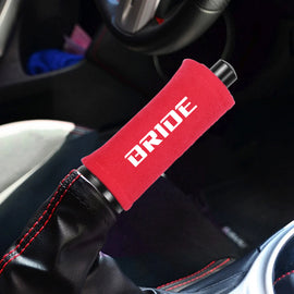BRAND NEW UNIVERSAL JDM Bride Red Suede Car Handbrake Handle Cover Handle Racing