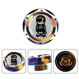 Brand New Jdm Mugen Racer Burnt Blue Engine Oil Cap With Real Carbon Fiber Mugen Racer Sticker Emblem For Honda / Acura