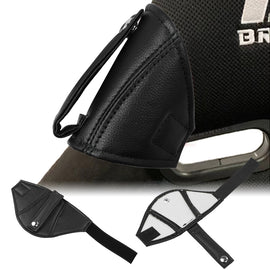 Brand New Universal JDM PVC Leather Black W/Black Stitching RECARO/BRIDE Bucket Seat Belt Guide Holder Protector