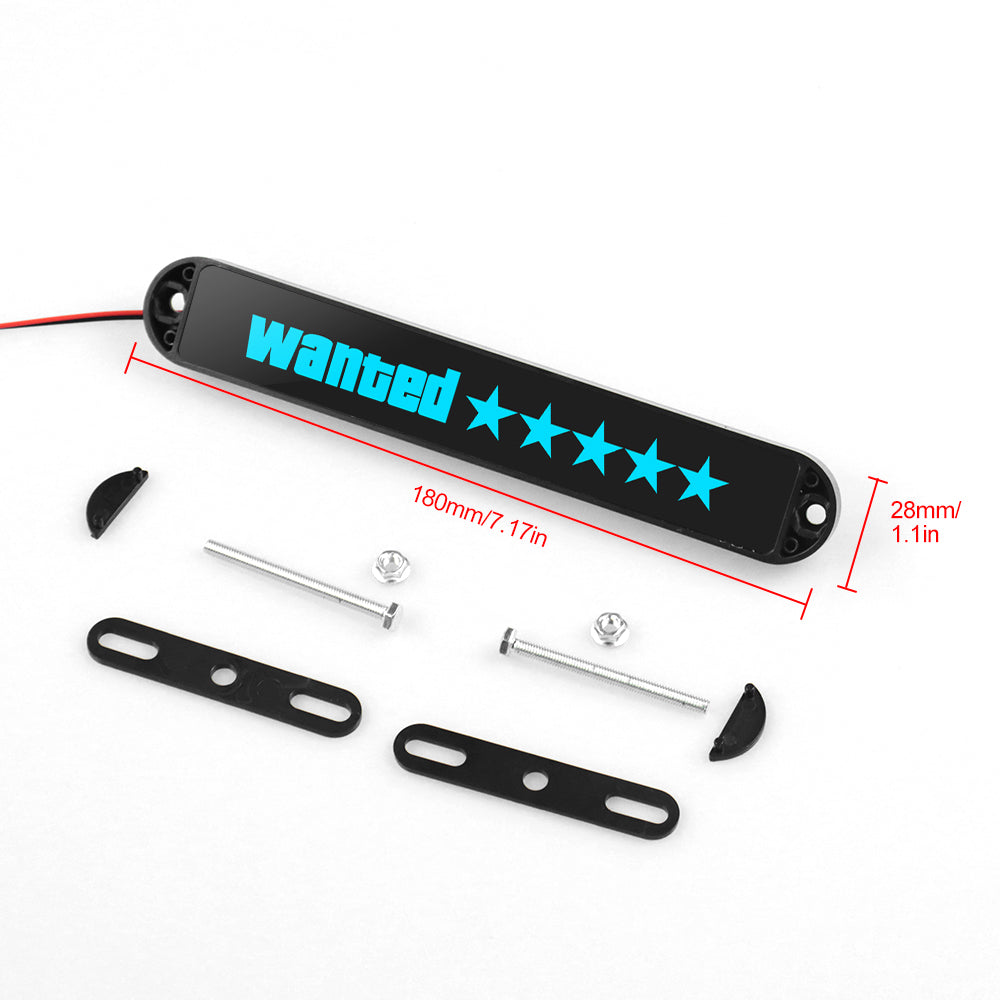 BRAND NEW 1PCS 5 STAR WANTED NEW LED LIGHT CAR FRONT GRILLE BADGE ILLUMINATED DECAL STICKER