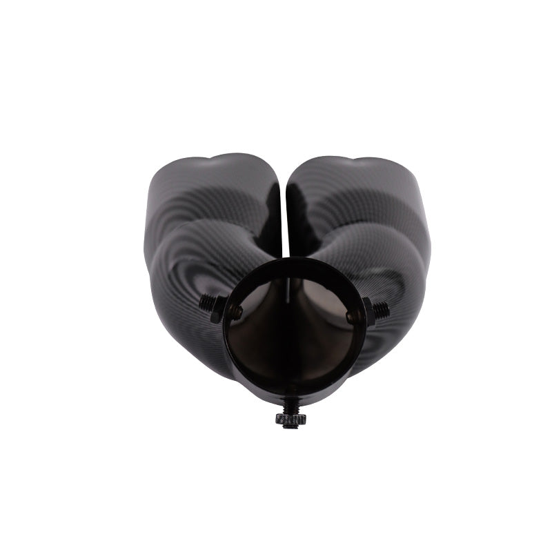 Brand New Universal Dual Carbon Fiber Look Heart Shaped Stainless Steel Car Exhaust Pipe Muffler Tip Trim Curve