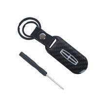 Load image into Gallery viewer, Brand New Universal 100% Real Carbon Fiber Keychain Key Ring For Lincoln