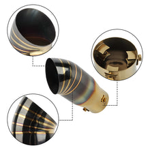 Load image into Gallery viewer, Brand New Gold/Black Stainless Steel Car Exhaust Muffler Tip Straight Pipe 2.5&#39;&#39; Inlet