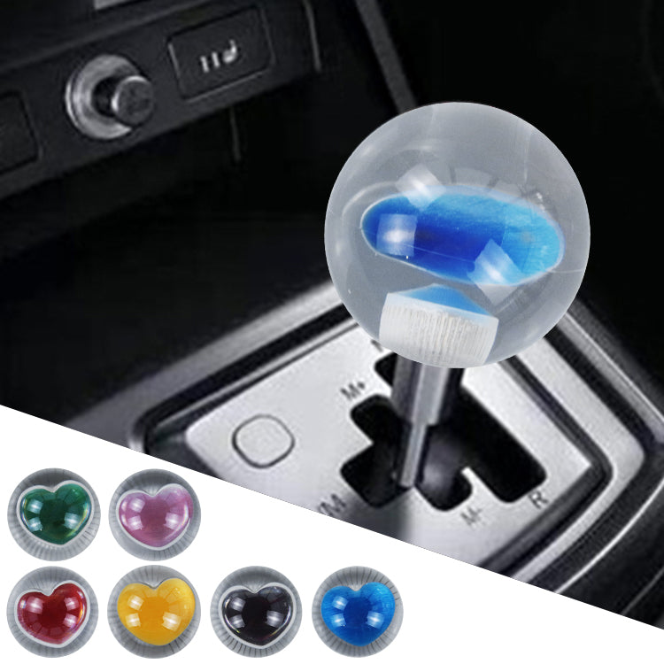 Brand New Universal Round Ball Heart Blue Crystal Clear Manual Gear Shift Knob Shifter M8 M10 M12
