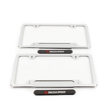 Load image into Gallery viewer, Brand New Universal 2PCS MAZDASPEED Chrome Metal License Plate Frame