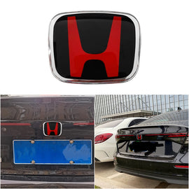 BRAND NEW 1PCS HONDA BLACK /RED REAR TRUNK H LOGO JDM EMBLEM FOR ACCORD 2023-2025