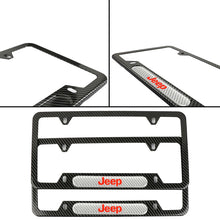 Load image into Gallery viewer, Brand New Universal 2PCS JEEP Carbon Fiber Look Metal License Plate Frame