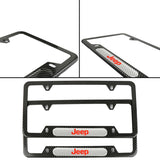 Brand New Universal 2PCS JEEP Carbon Fiber Look Metal License Plate Frame