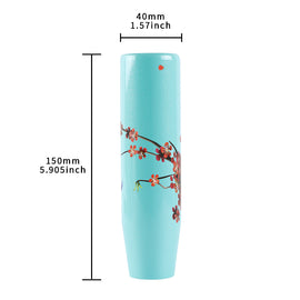 Brand New Universal 15CM Sakura Flowers Pearl Teal Long Stick Manual Car Gear Shift Knob Shifter M8 M10 M12