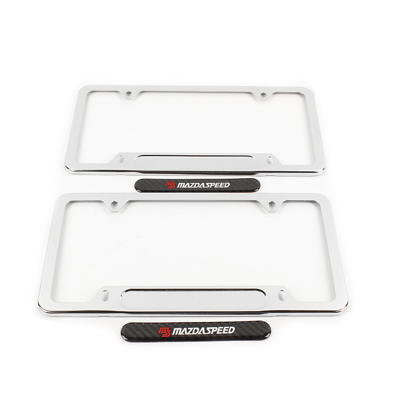 Brand New Universal 1PCS MAZDASPEED Chrome Metal License Plate Frame