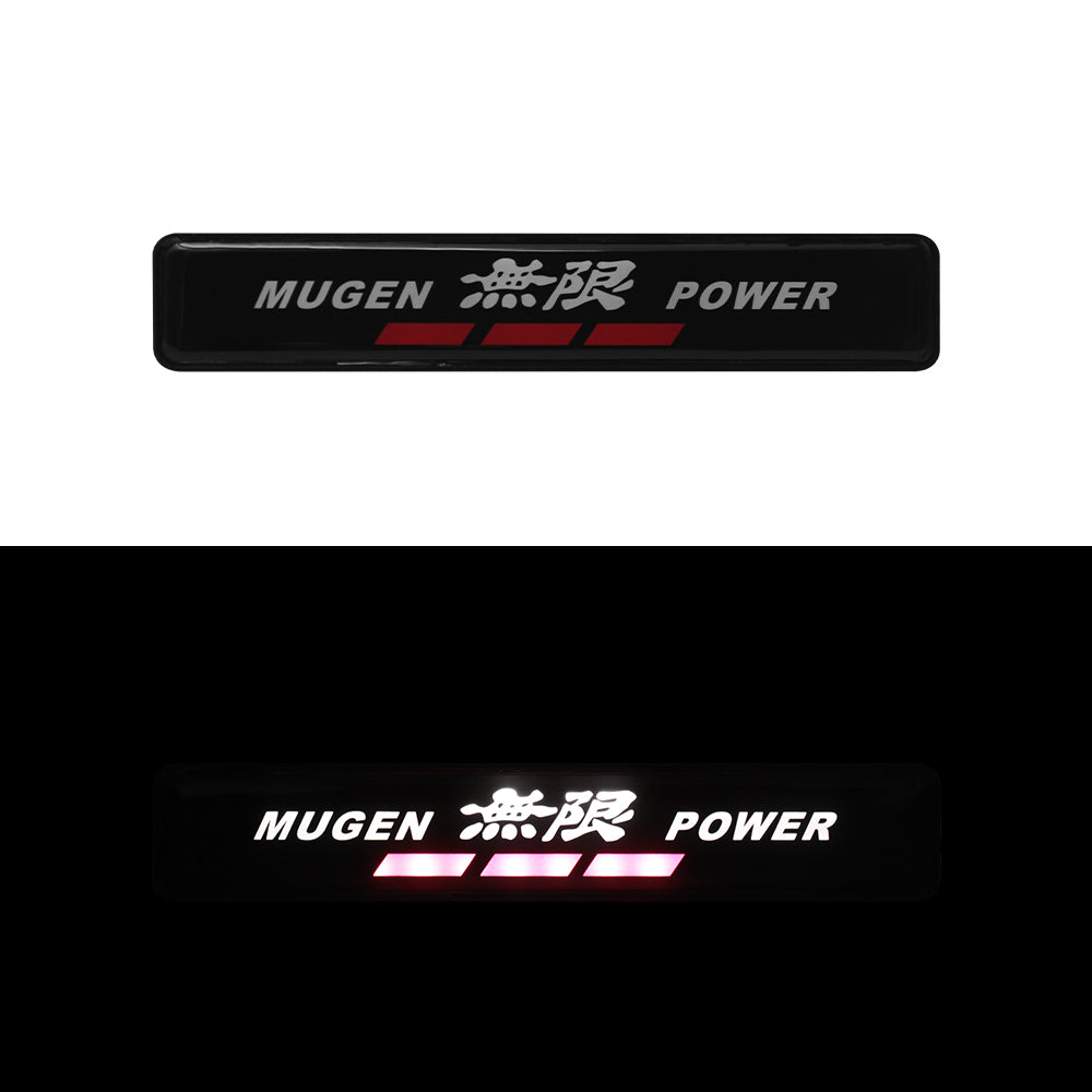 BRAND NEW 1PCS MUGEN LED LIGHT CAR FRONT GRILLE BADGE ILLUMINATED DECAL STICKER