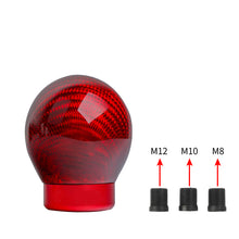 Load image into Gallery viewer, Brand New Universal Real Carbon Fiber Red Round Ball Manual Car Racing Gear Shift Knob Shifter M12 M10 M8