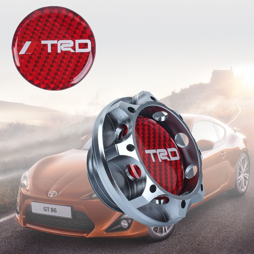 Brand New Toyota TRD Real Carbon Fiber Sticker ALUMNIUM Gunmetal Billet Engine Oil FILLER Cap