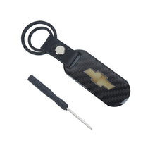 Load image into Gallery viewer, Brand New Universal 100% Real Carbon Fiber Keychain Key Ring For Chevrolet