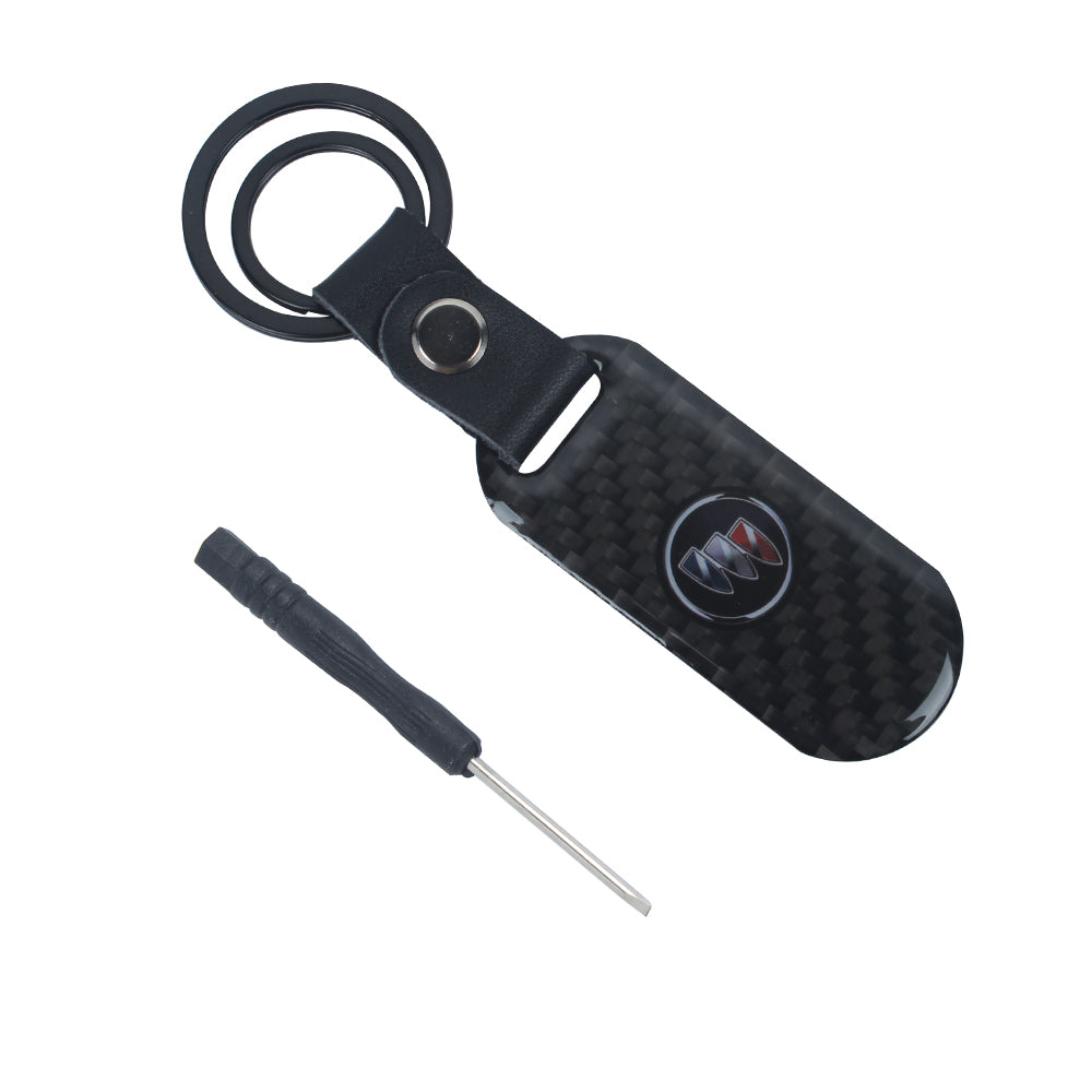 Brand New Universal 100% Real Carbon Fiber Keychain Key Ring For Buick