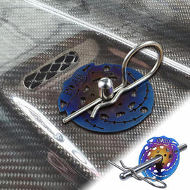 Brand New Universal ENDLESS Car Hood Pin Kit Aluminum Alloy Hood Pin Lock Latch Catch Burnt Blue