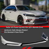 BRAND NEW 4PCS 2022-2023 Honda Civic 11th Gen Yofer Painted V3 Blk Pearl White Bumper Lip Splitter Kit