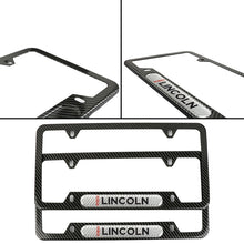 Load image into Gallery viewer, Brand New Universal 2PCS Lincoln Carbon Fiber Look Metal License Plate Frame