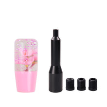 Load image into Gallery viewer, Brand New JDM Glitter Pink Rose Flowers Manuel Gear Stick Shift Knob M8 M10 M12 &amp; Black Shifter Extender Extension