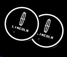 Load image into Gallery viewer, BRAND NEW UNIVERSAL 2PCS LINCOLN Switchable Seven Colorful LED Car Cup Holder Mat Coaster Pad