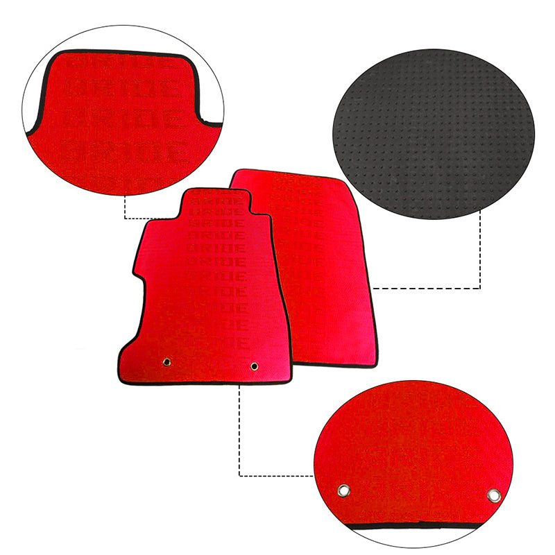 BRAND NEW 2012-2015 Honda Civic Bride Fabric Red Custom Fit Floor Mats Interior Carpets LHD