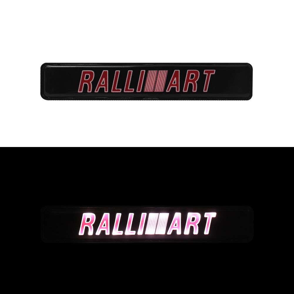 BRAND NEW 1PCS RALLIART LED LIGHT CAR FRONT GRILLE BADGE ILLUMINATED DECAL STICKER