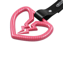 Load image into Gallery viewer, Brand New Pink Broken Heart Carbon Fiber JDM TSURIKAWA Ring Subway Train Bus Handle Strap Charm Drift