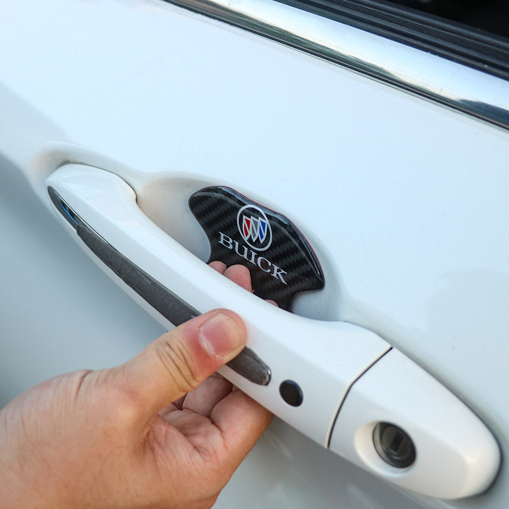 BRAND NEW UNIVERSAL 2PCS BUICK REAL CARBON FIBER ANTI-SCRATCH DOOR HANDLE PROTECTOR